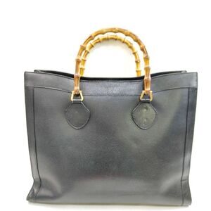 Gucci Diana Hand Bag Bamboo Black Leather
